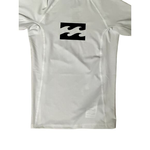 Billabong Unisex Swim Rashgaurd Shirt White Kids SX/8 NWT Short Sleeve High Neck - Picture 3 of 8